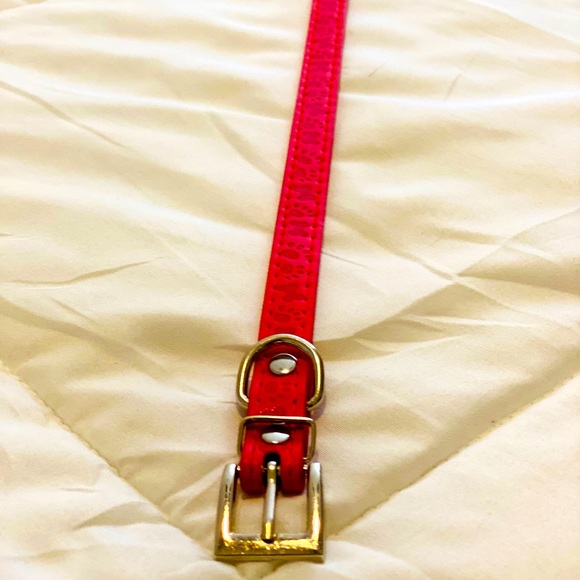 Small Dog Collar - Pink Faux Leather - Picture 2 of 8